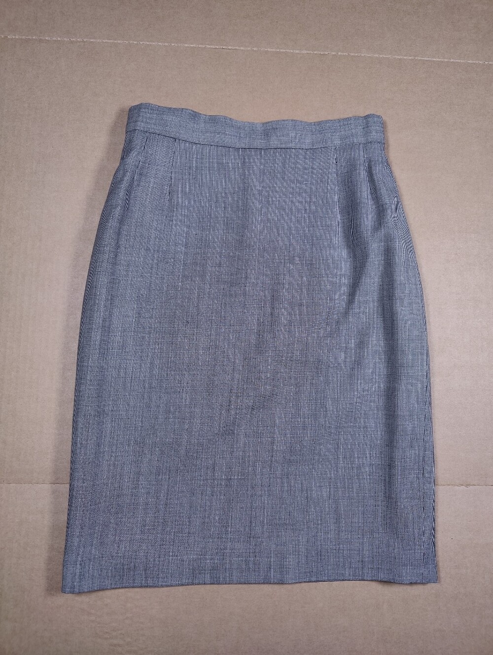 Escada Margaretha Ley Black White Houndstooth 100% Wool Pencil Skirt Sz 36 (~S)